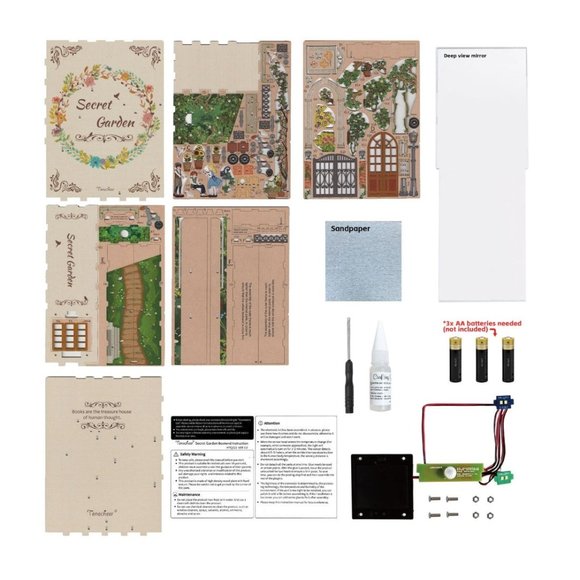 DIY 3D Book Nook Kit Secret Garden 80pcs - Picture 5 of 5